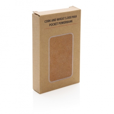 Logo trade corporate gifts picture of: Cork and Wheat 5.000 mAh pocket powerbank